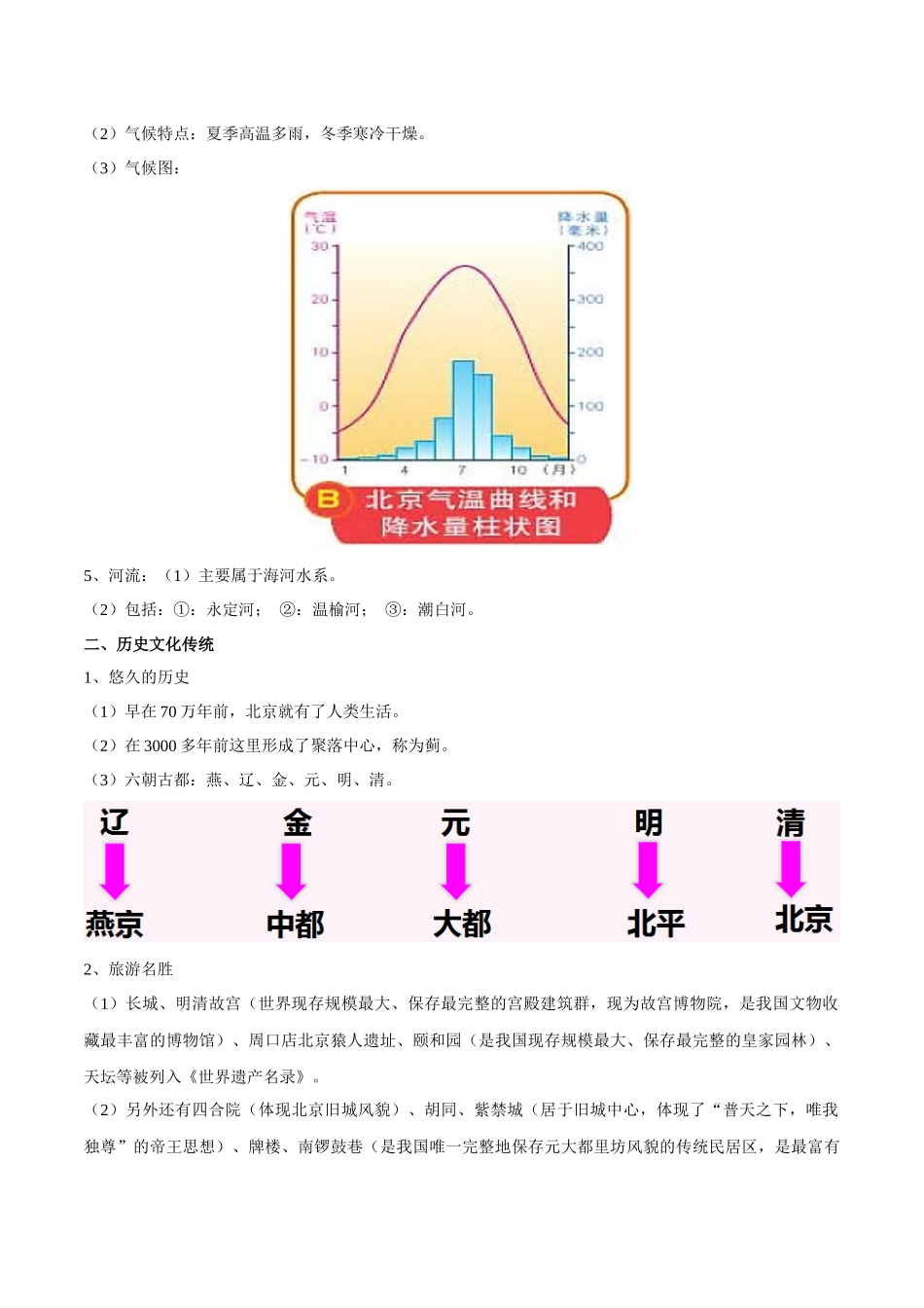 【七年级下册地理中图版】专题09 首都北京 【知识梳理】.docx_第2页