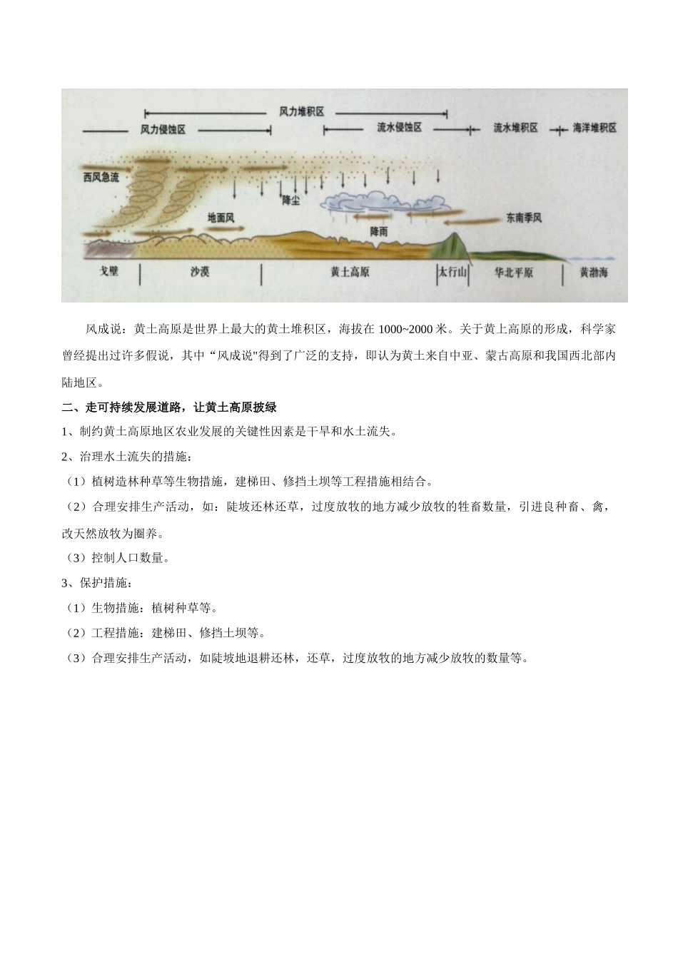 【七年级下册地理中图版】专题13 黄土高原  【知识梳理】.docx_第3页