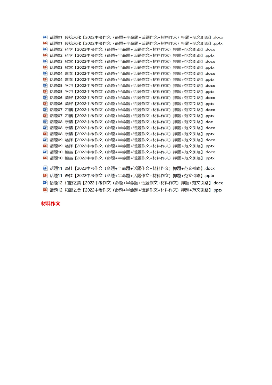 《2022中考作文（命题+半命题+话题作文+材料作文）押题+范文引路》资料简介.docx_第3页