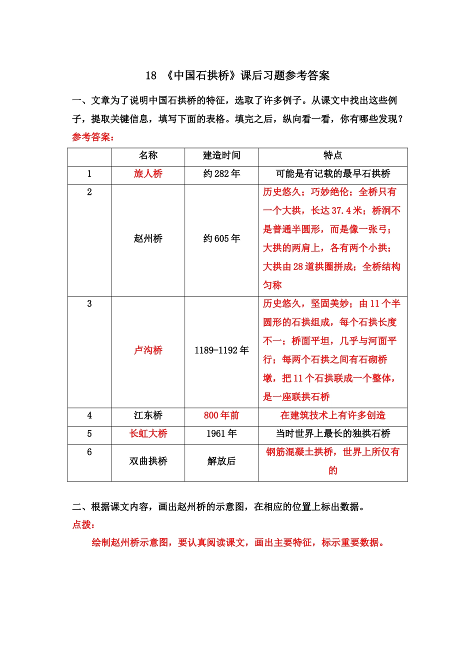 18 《中国石拱桥》课后习题参考答案.doc_第1页