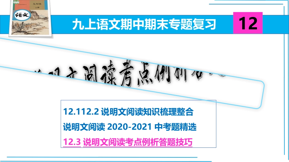 九上语文期中期末复习专题12.3 说明文阅读考点例析答题技巧.pptx_第2页