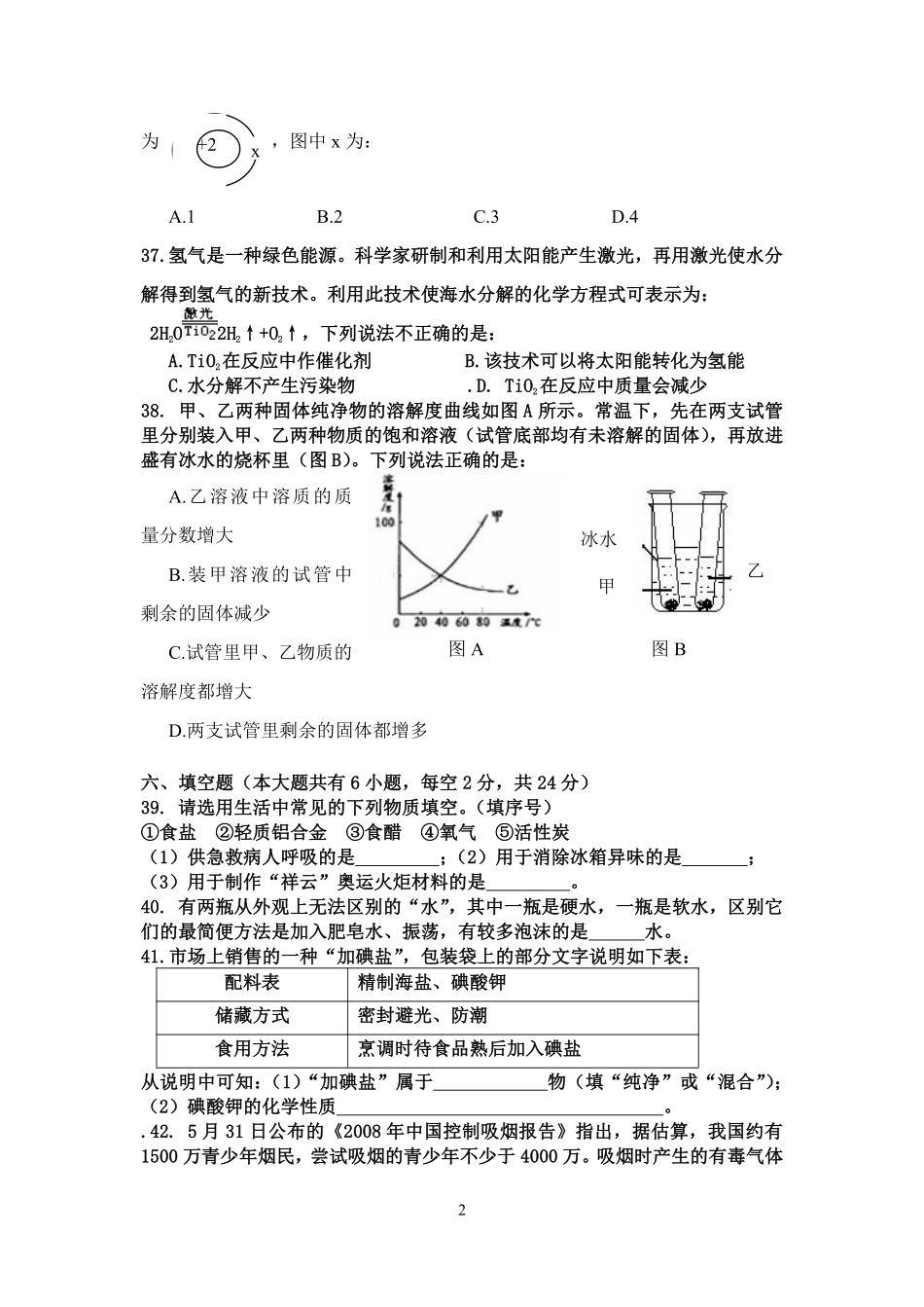 2008年海南中考化学试题及答案.pdf_第2页