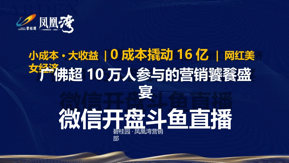 2019年【碧桂园经典营销案例】斗鱼直播 0成本撬动16亿元 微信开盘.pptx_第1页