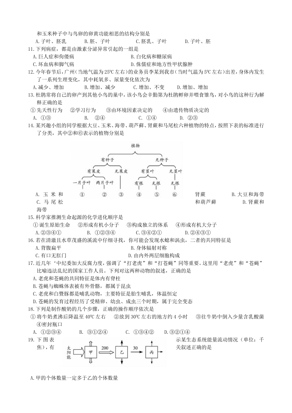 2016年德州市中考生物试题及答案.doc_第2页