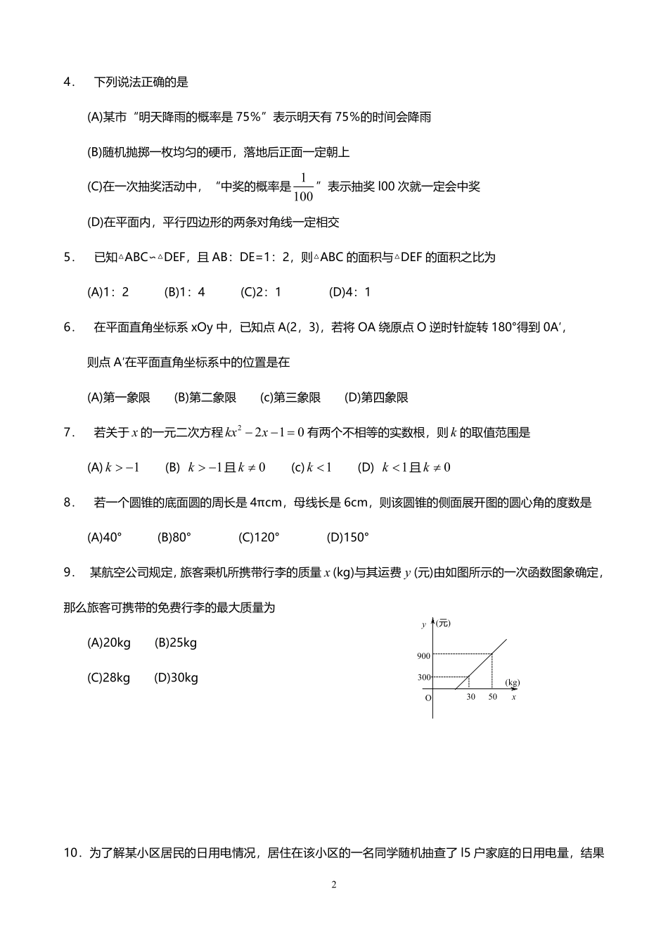 2009年四川省成都市中考数学试卷及答案.pdf_第2页