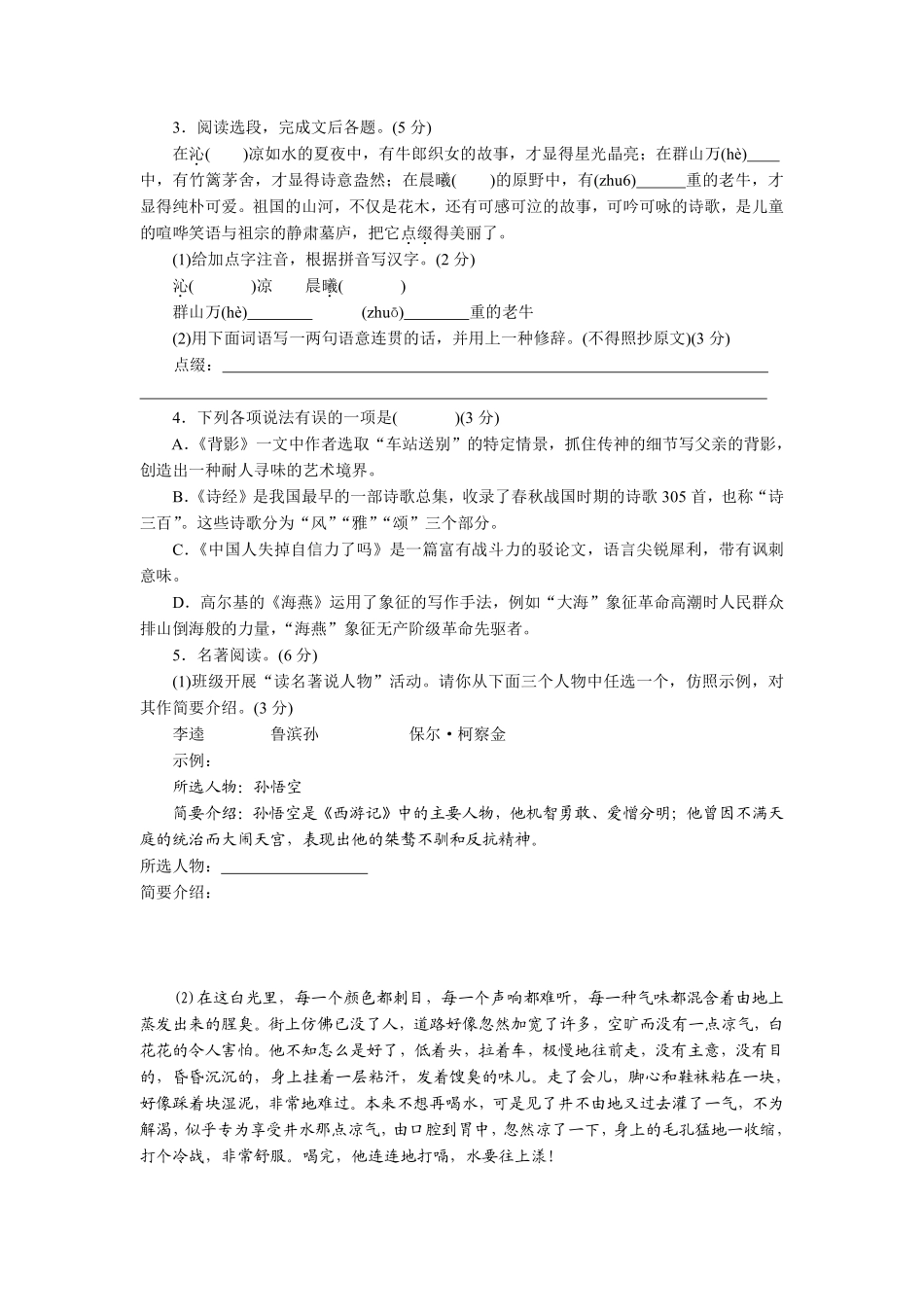 2009年烟台市中考语文试题(含答案).pdf_第2页