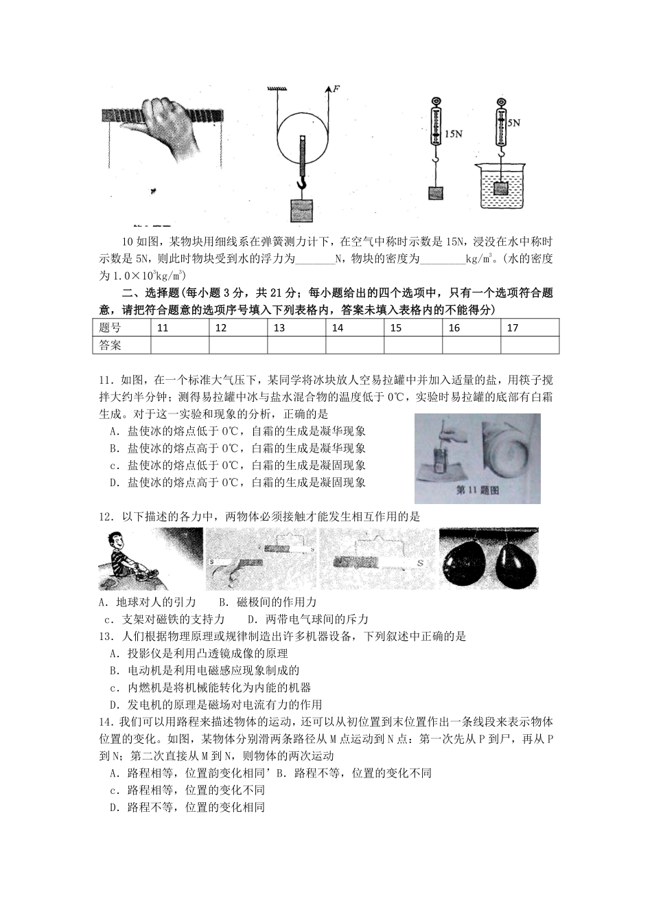 2012年安徽省中考物理试题及答案.pdf_第2页