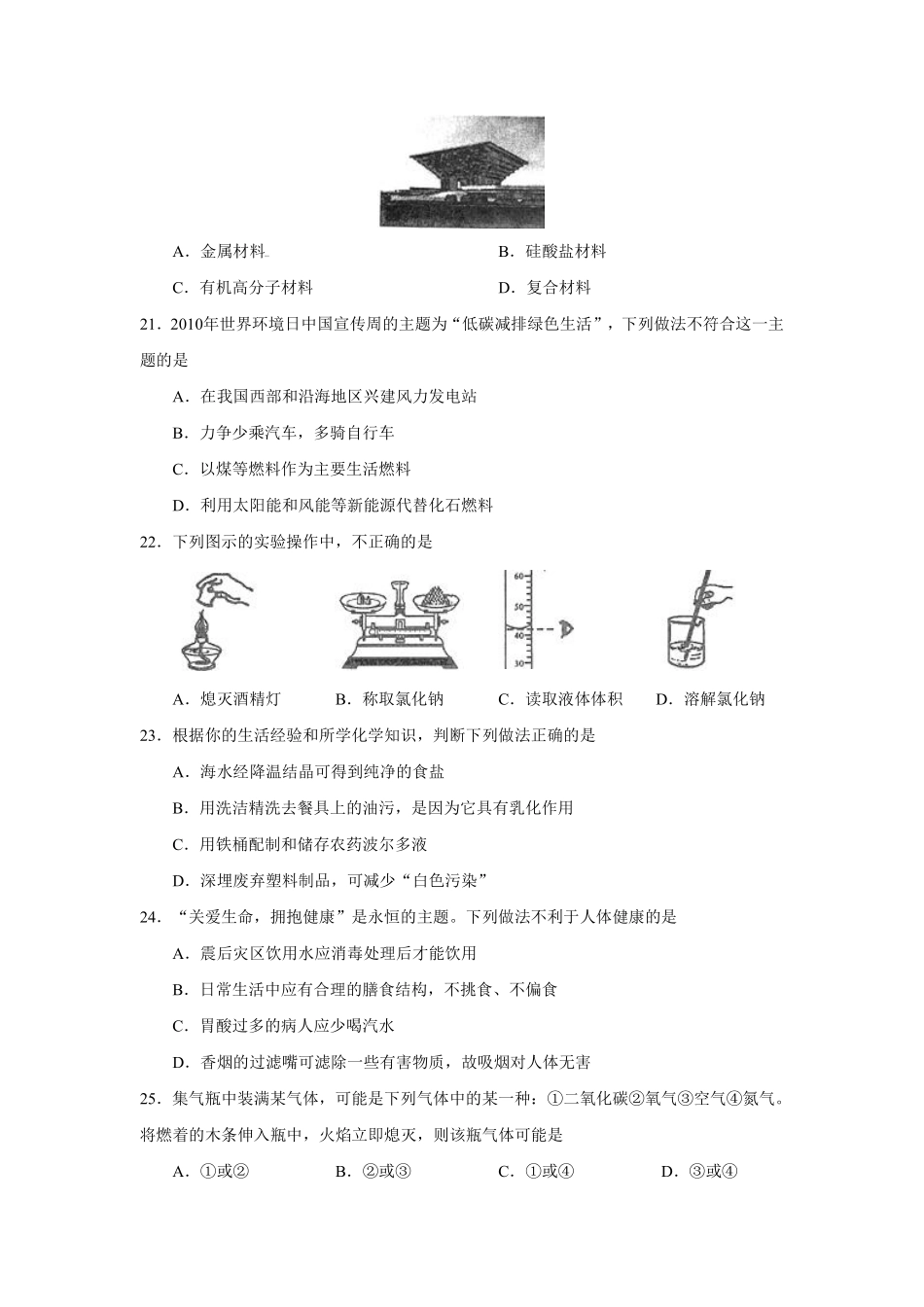 2010年山东省聊城市中考化学试卷及答案.pdf_第2页