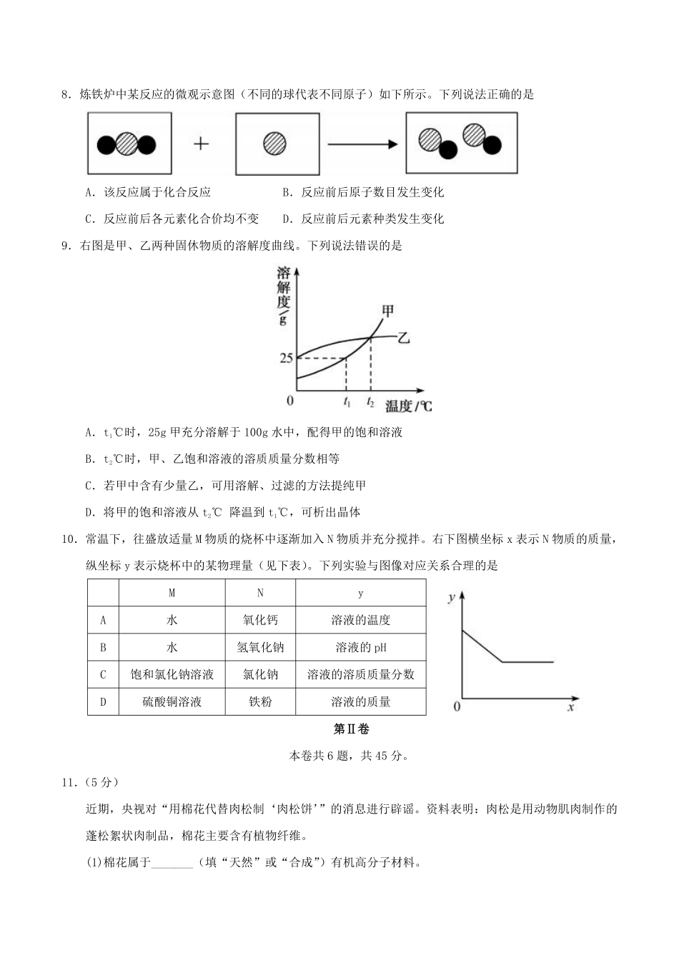 2017年福建省中考化学真题及答案.pdf_第2页