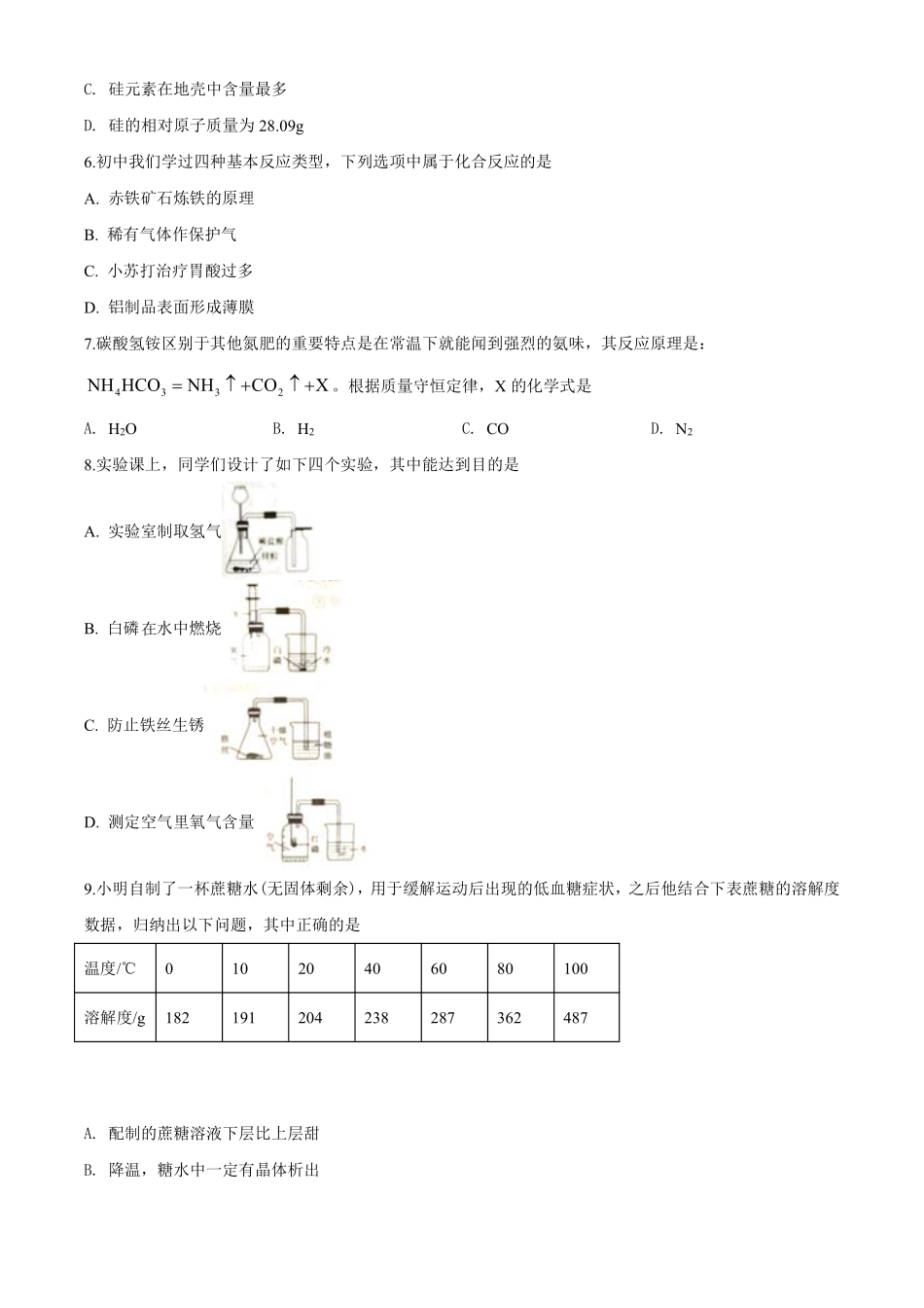 2020年山西省中考化学试题(word版含答案).pdf_第2页