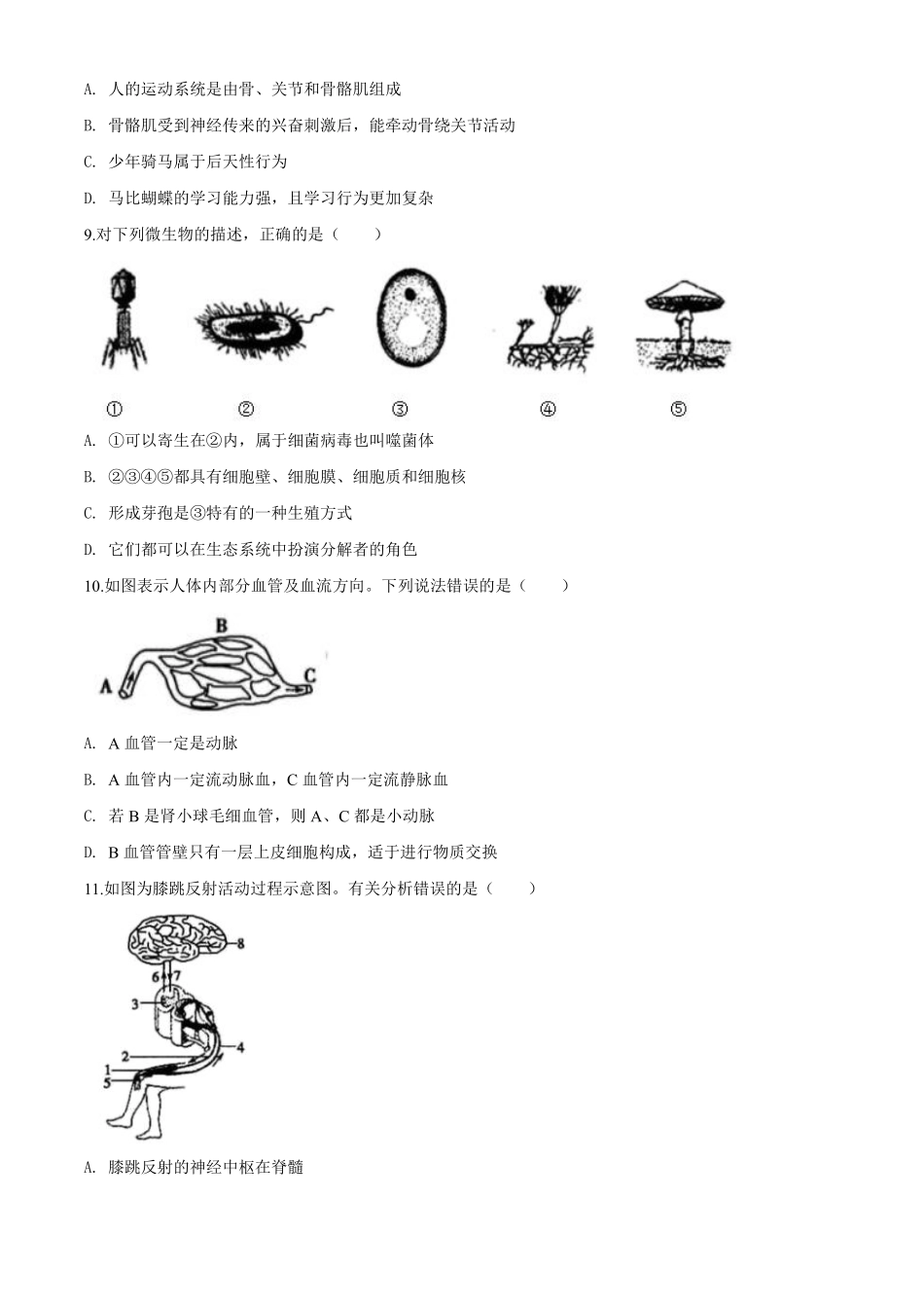 2020年中考生物试题.pdf_第3页