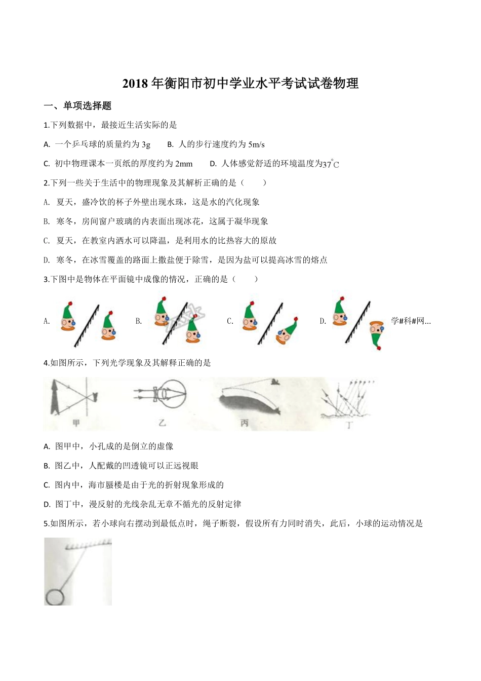 2018年中考物理试题.pdf_第1页