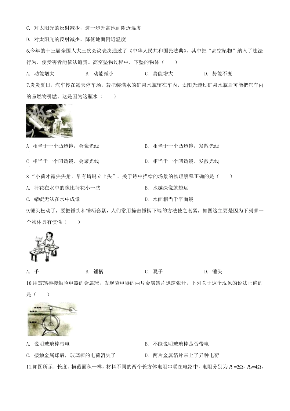 2020年湖南省株州市中考物理试题.pdf_第2页