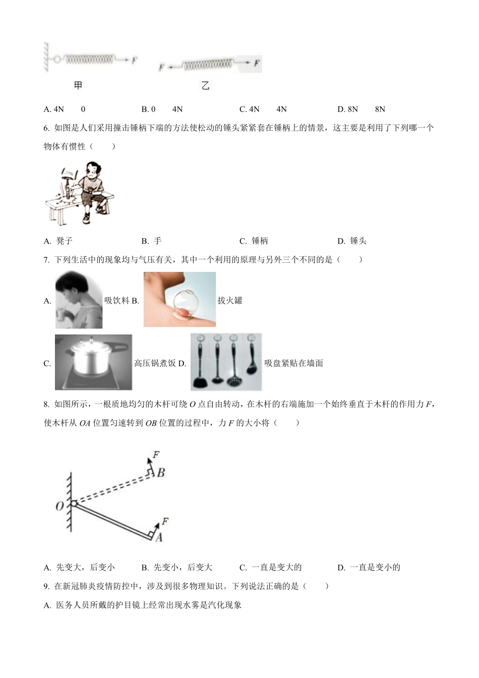 2021年山东省枣庄市中考物理真题.pdf_第2页