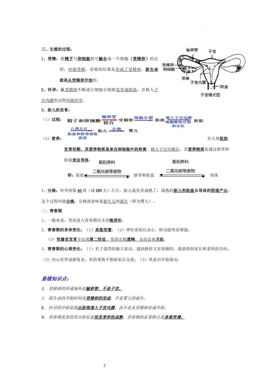 【七年级下册生物人教版】第一章 人的由来（知识点梳理）.docx_第2页