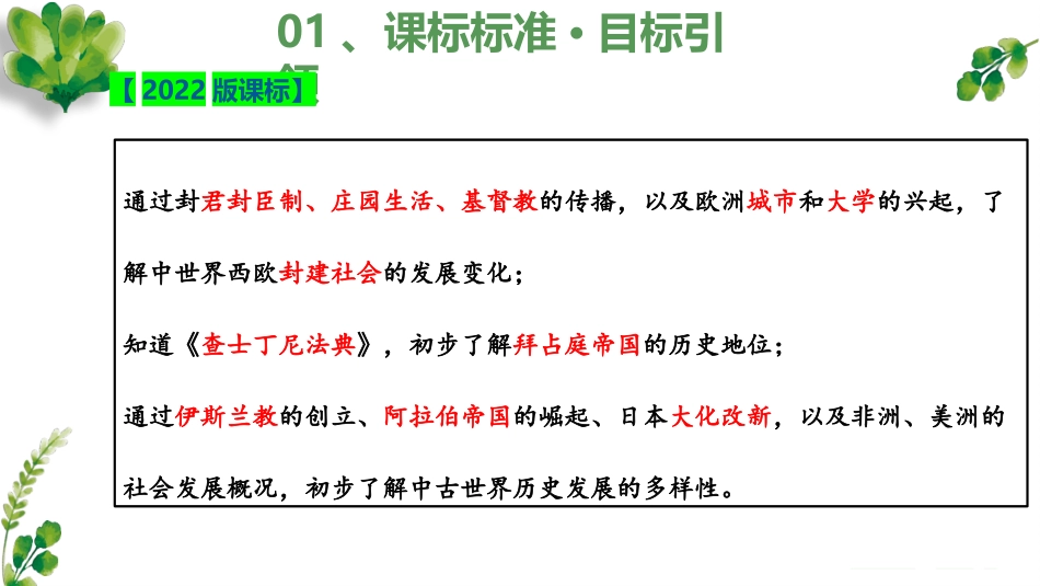 第3—4单元 封建时代的欧洲亚洲国家【考点串讲PPT】-2023-2024学年九年级历史上学期期中考点大串讲（部编版）.pptx_第3页