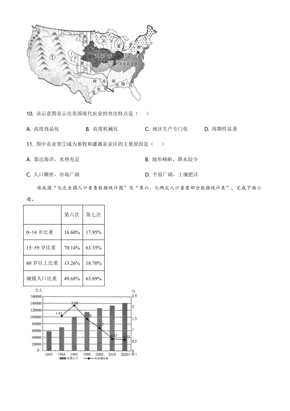 云南省2021年中考地理真题（原卷版）.pdf_第3页