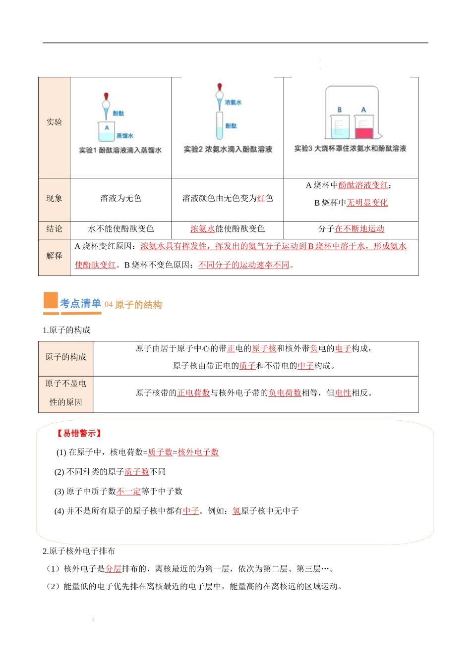 专题03 物质构成的奥秘【考点清单】-2023-2024学年化学九年级上册期中考点大串讲（人教版）（解析版）.docx_第3页