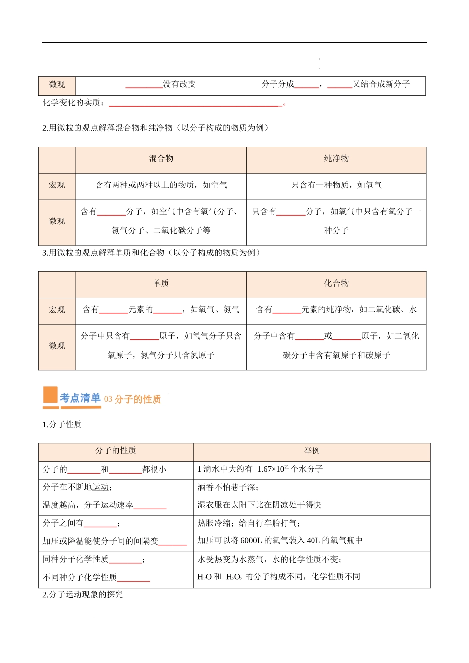 专题03 物质构成的奥秘【考点清单】-2023-2024学年化学九年级上册期中考点大串讲（人教版）（原卷版）.docx_第2页