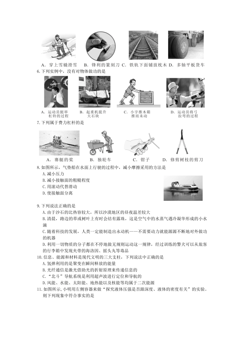 2021年四川省乐山市中考物理真题 (原卷版).pdf_第2页