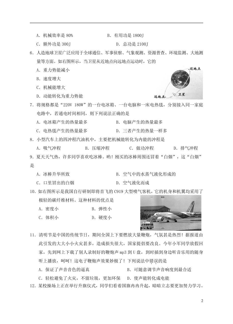 湖南省邵阳市2018年中考物理真题试题（含答案）.pdf_第2页