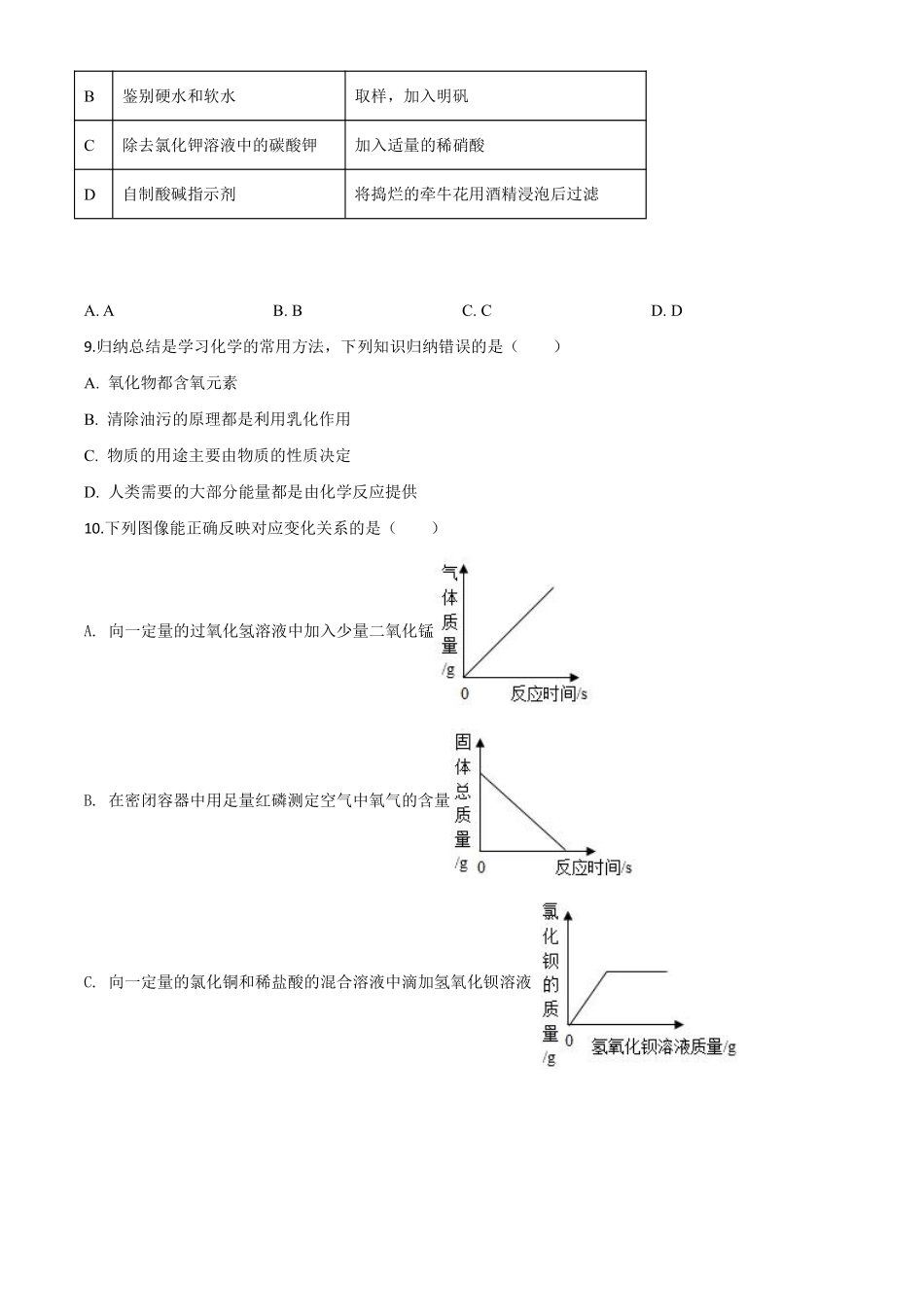 江西省2020年中考化学试题（原卷版）.pdf_第3页