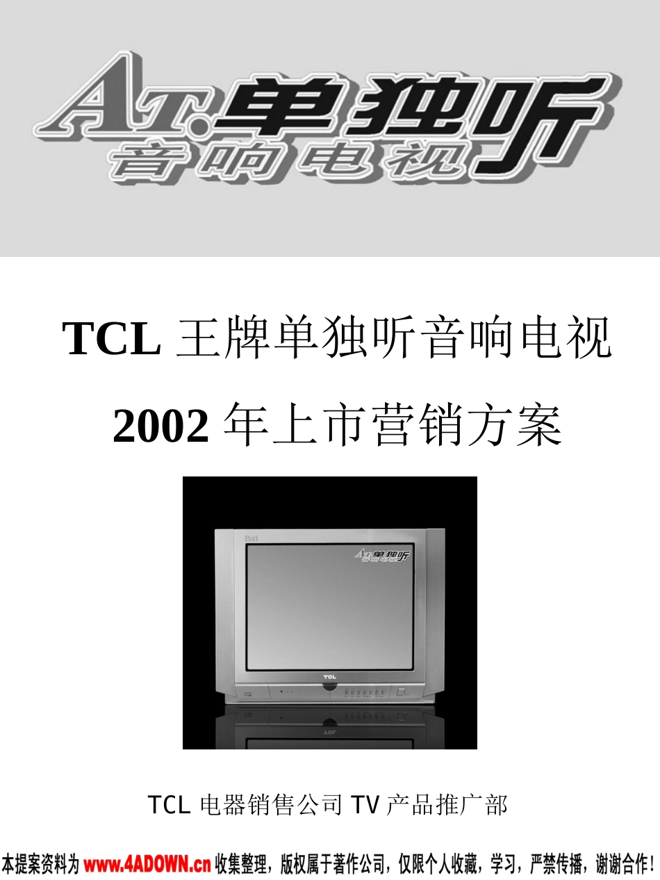 TCL王牌单独听音响电视2002年上市营销方案.ppt_第2页