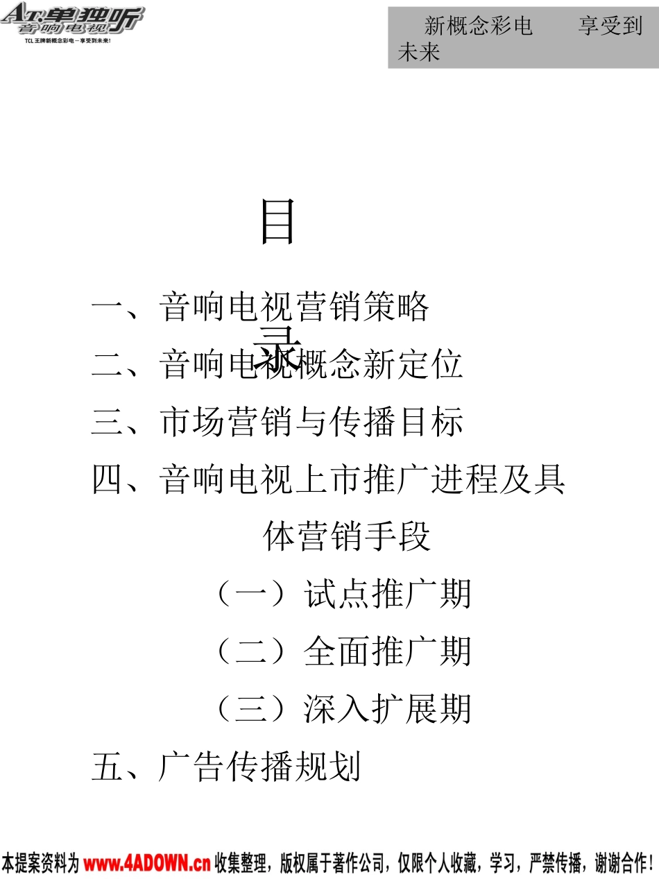 TCL王牌单独听音响电视2002年上市营销方案.ppt_第3页