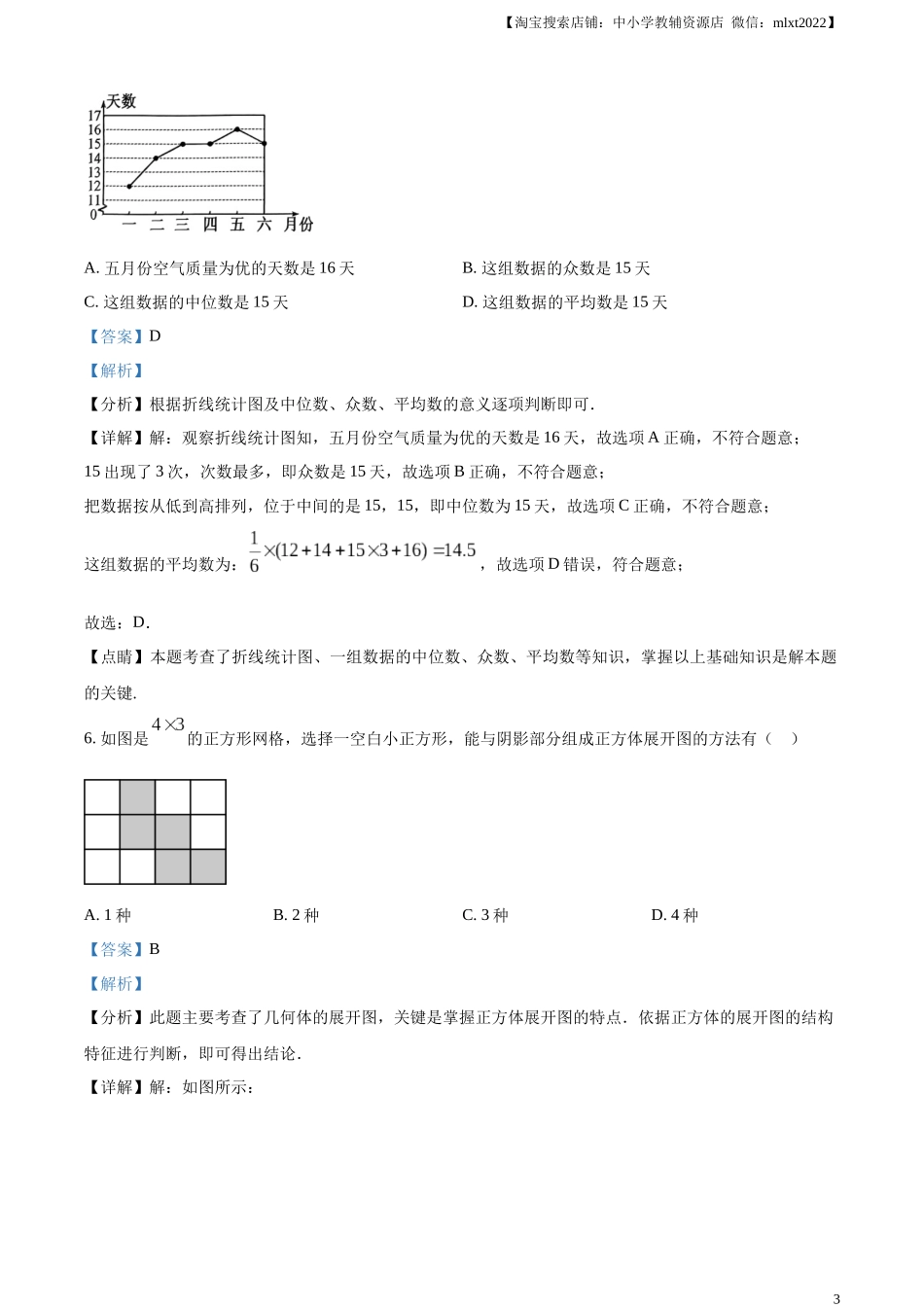 精品解析：2024年江西省中考数学试题（解析版）.docx_第3页