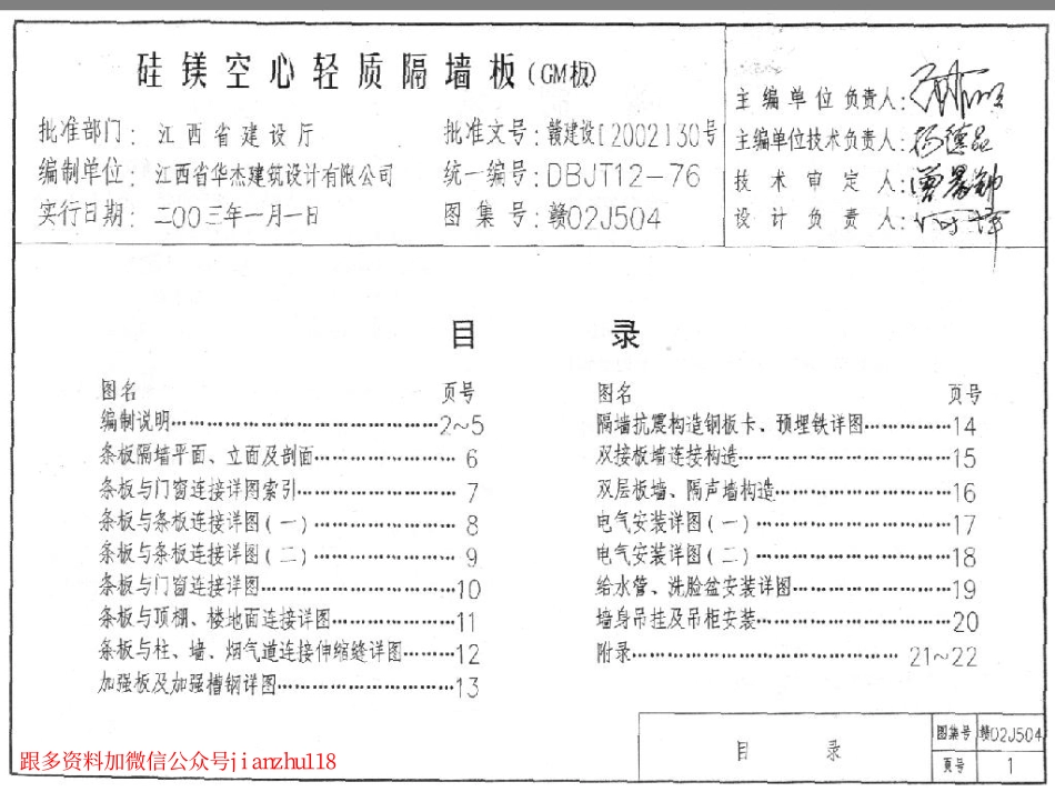 赣02J504 硅镁空心轻质隔墙板(GM板).pdf_第1页