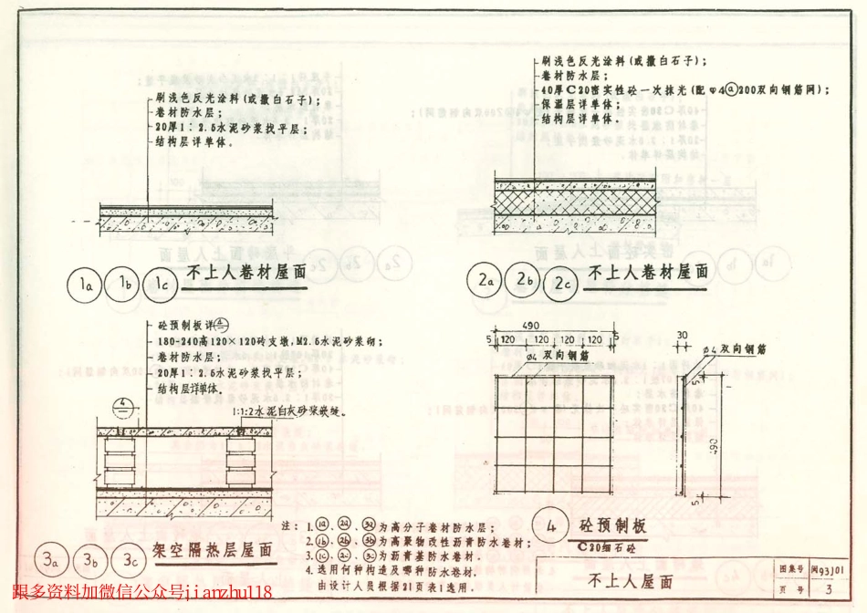 闽93J01 卷材防水屋面构造图.pdf_第3页