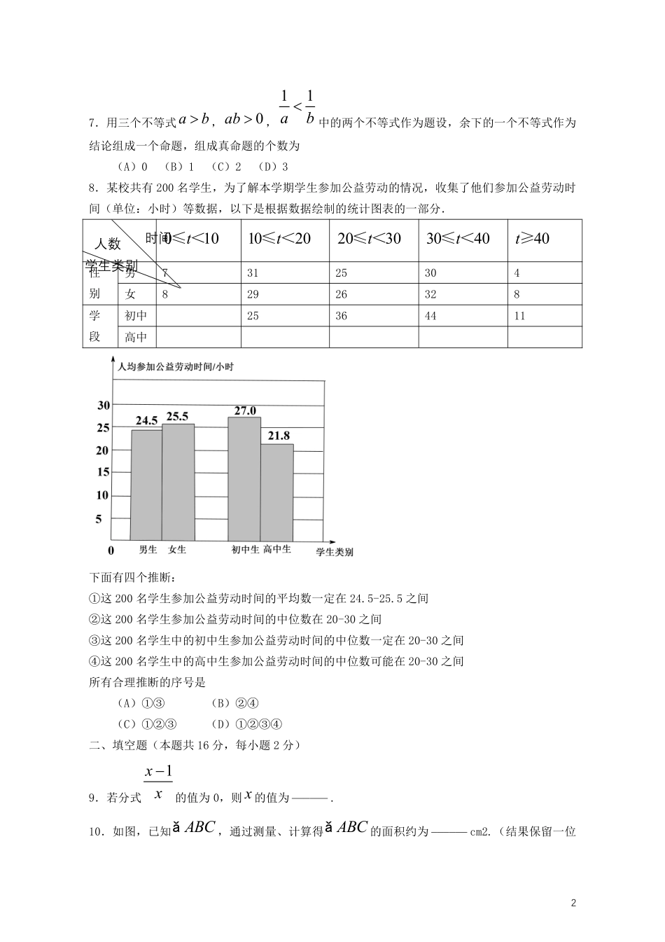 北京市2019年中考数学真题试题.pdf_第2页