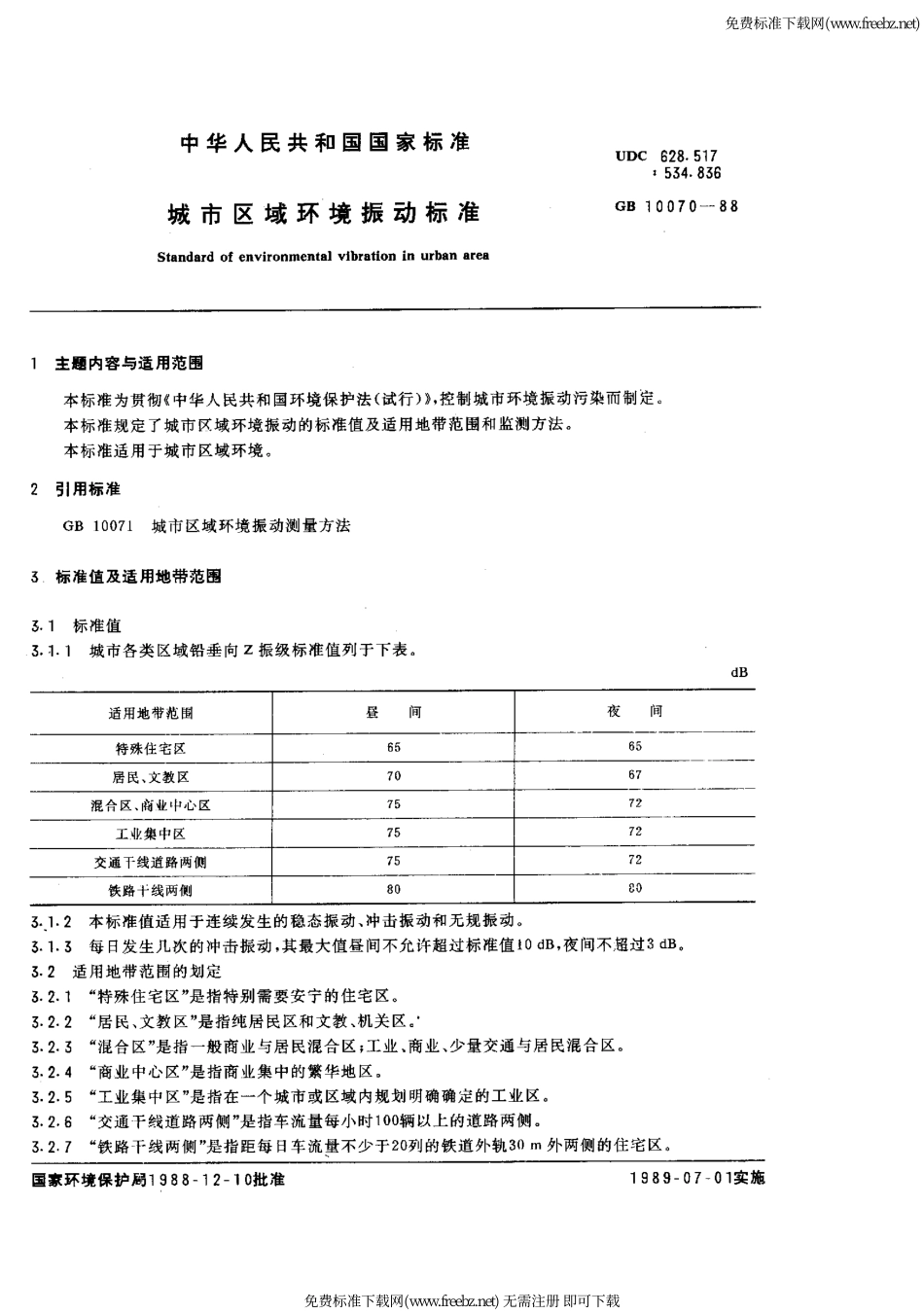 GB10070-88城市区域环境振动标准.pdf_第1页