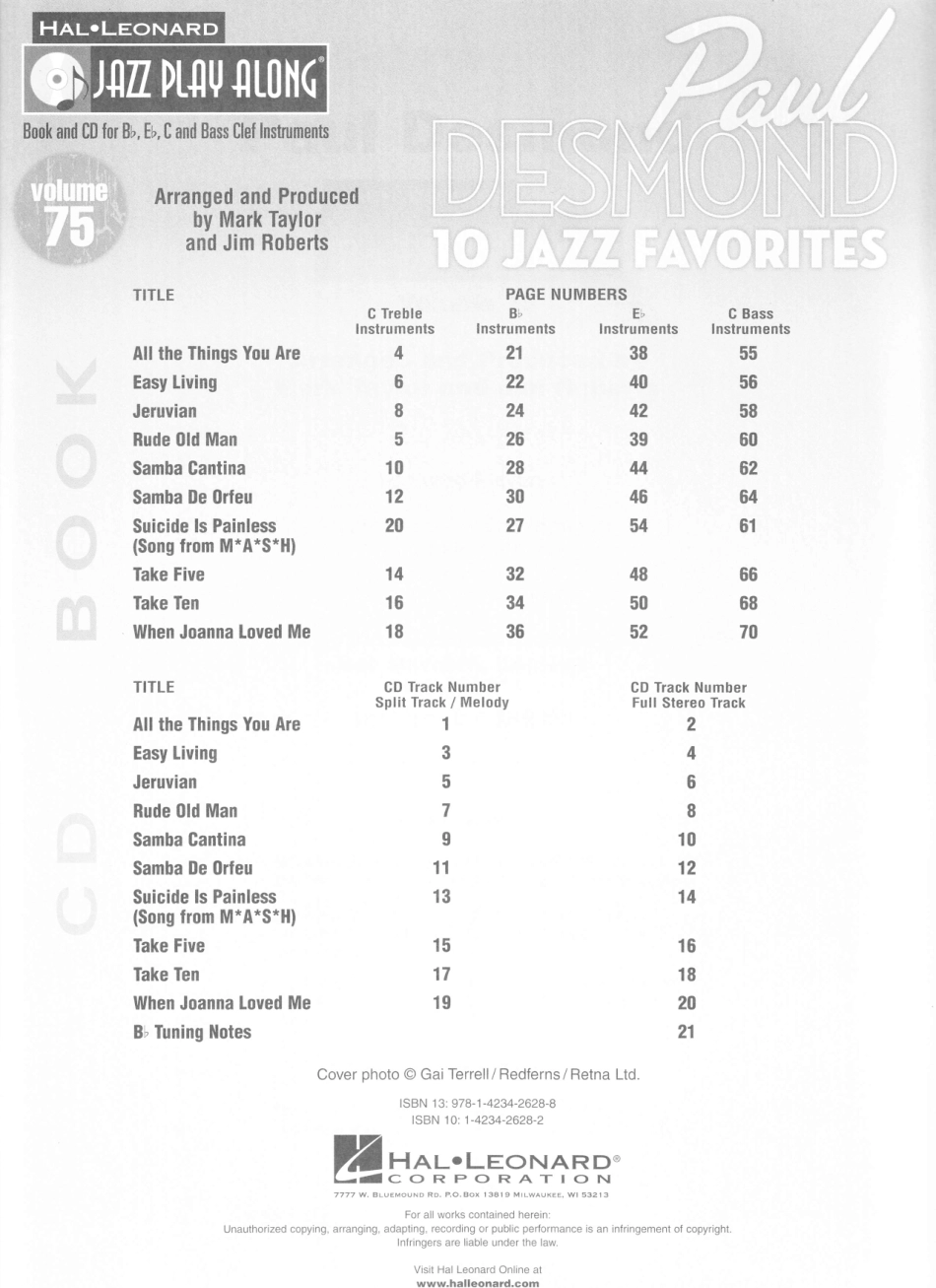 Hal Leonard - Vol.75 - Paul Desmond.pdf_第3页