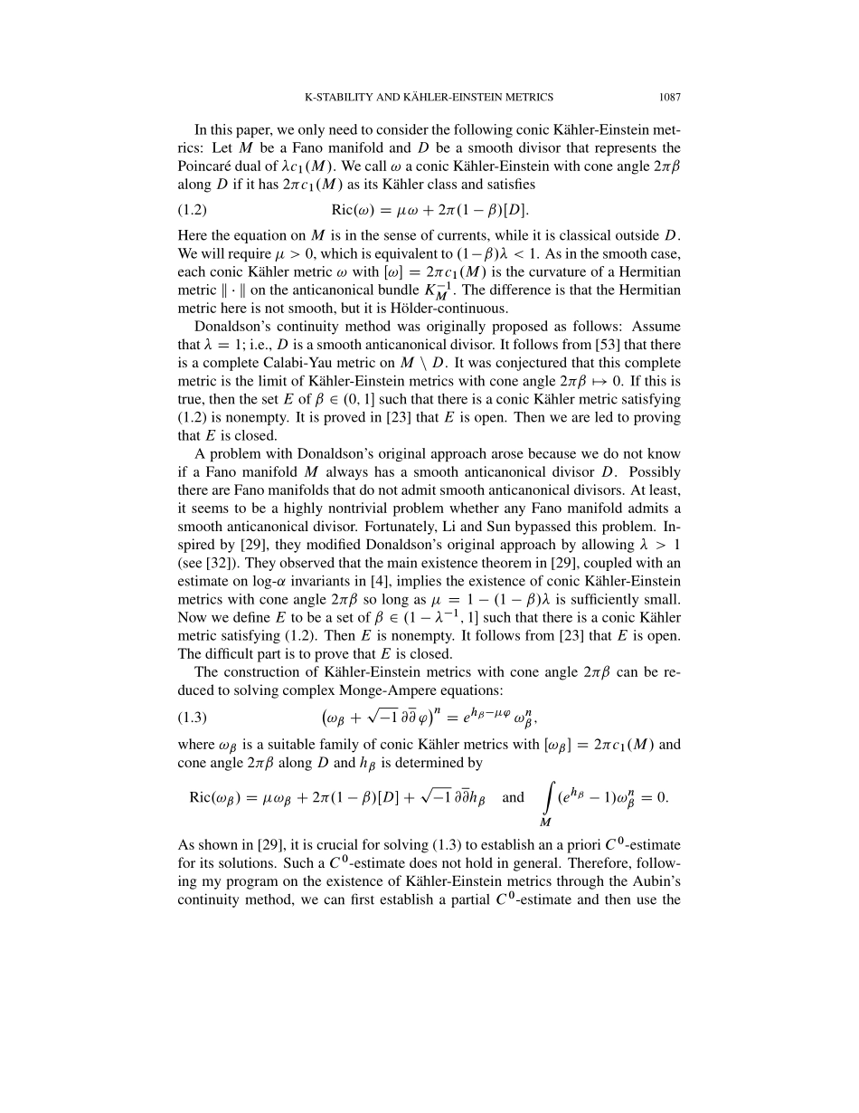 K稳定与爱因斯坦度量 K-Stability and Kähler-Einstein Metrics Tian-2015-Communications_on_P.pdf_第3页