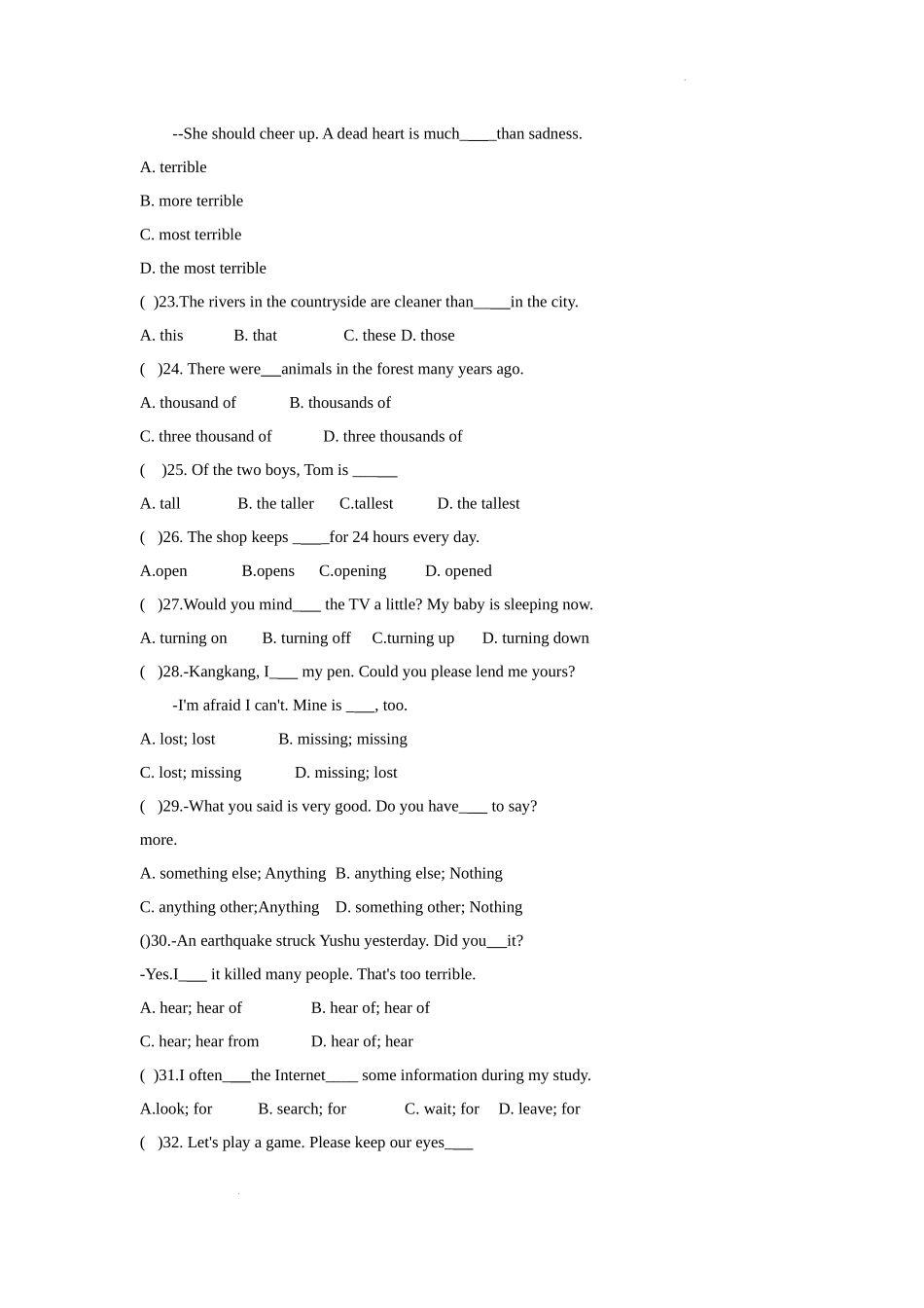 Unit 4 topic3语法知识练习2022-2023学年仁爱版英语八年级上册 .docx_第3页