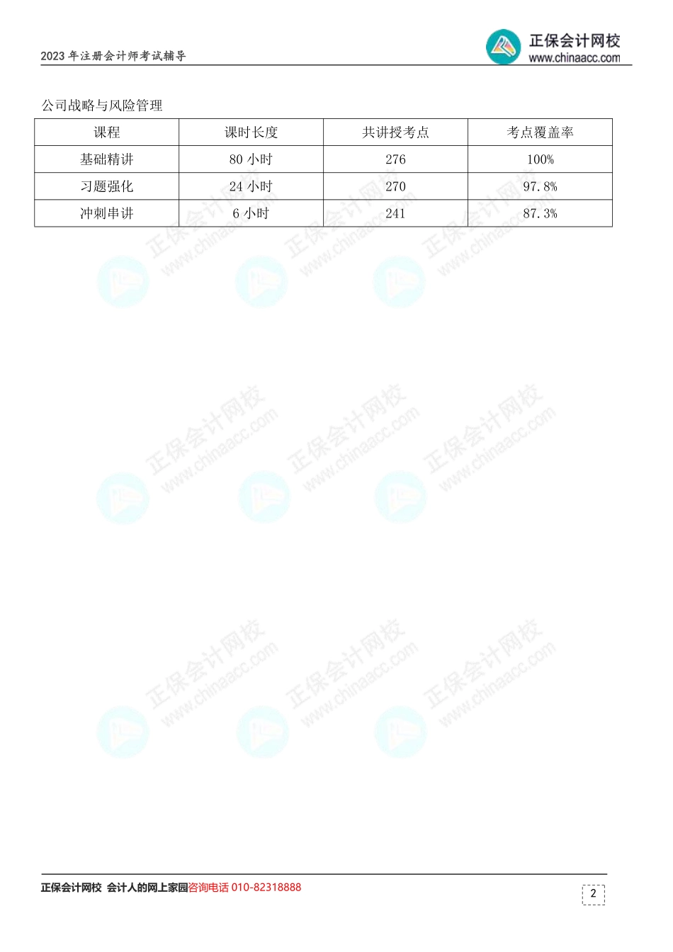 【高效实验班】2023年注册会计师考试考点覆盖率.pdf_第2页