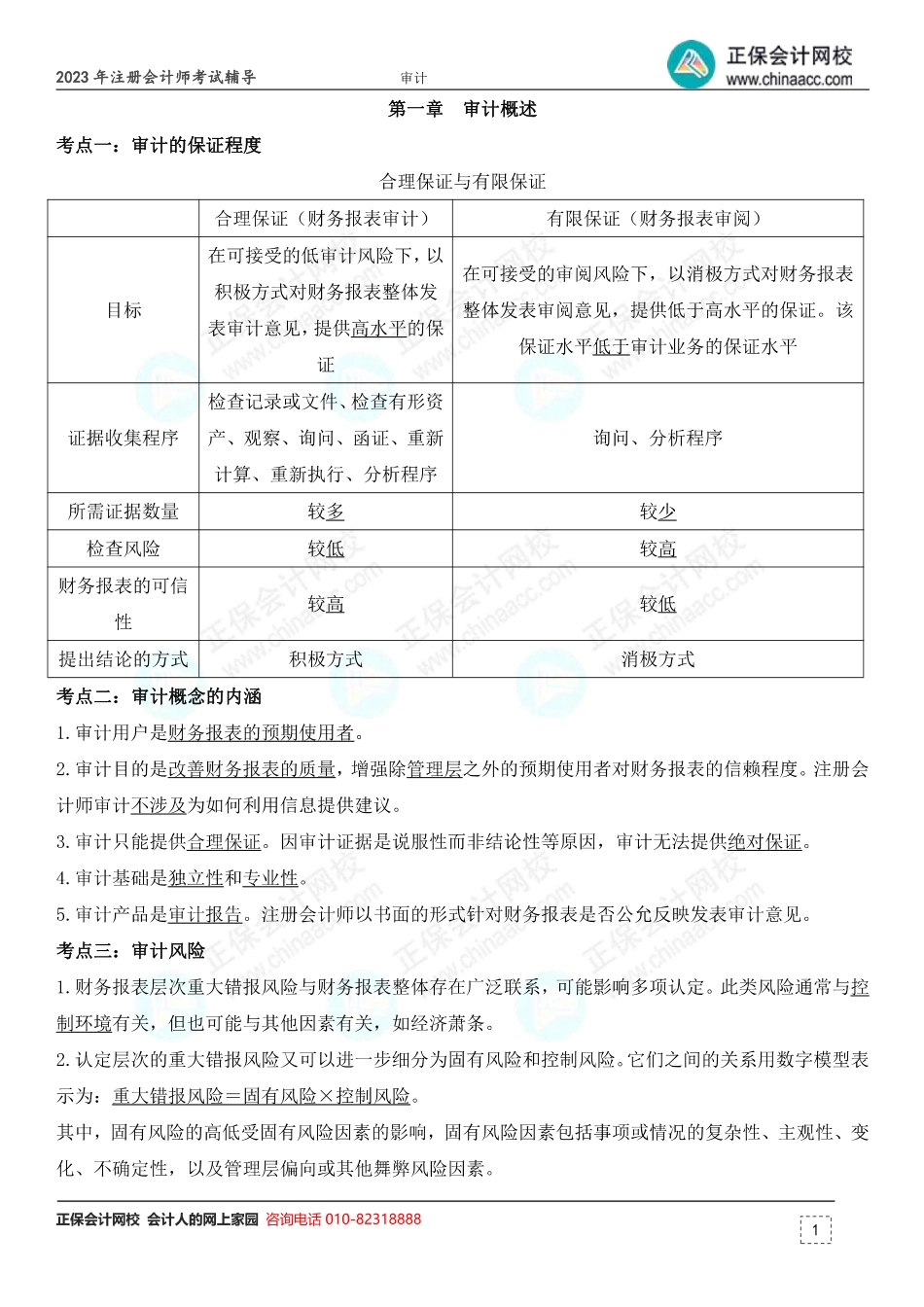 2023年《注会审计》默写本（带答案）.pdf_第1页