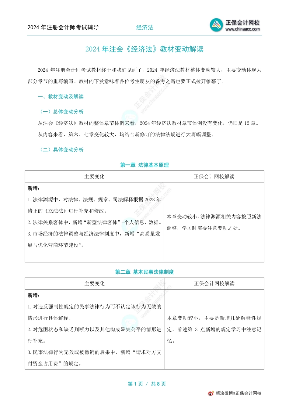 2024注会《经济法》教材变动解读.pdf_第1页