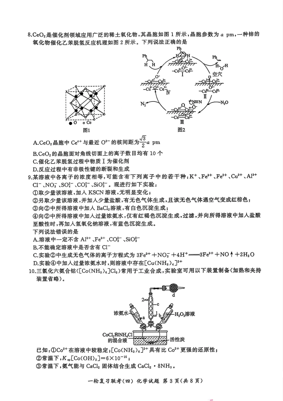 百师联盟2025届高三一轮复习联考（四）化学（百L）.pdf_第3页
