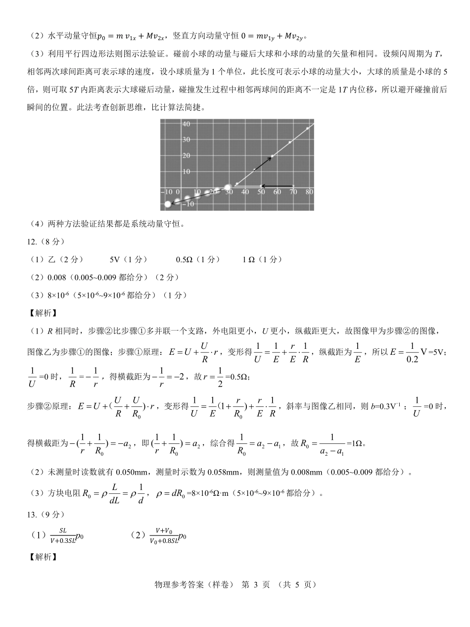 名校教研联盟2025届高考仿真模拟卷物理参考答案（样卷）.pdf_第3页