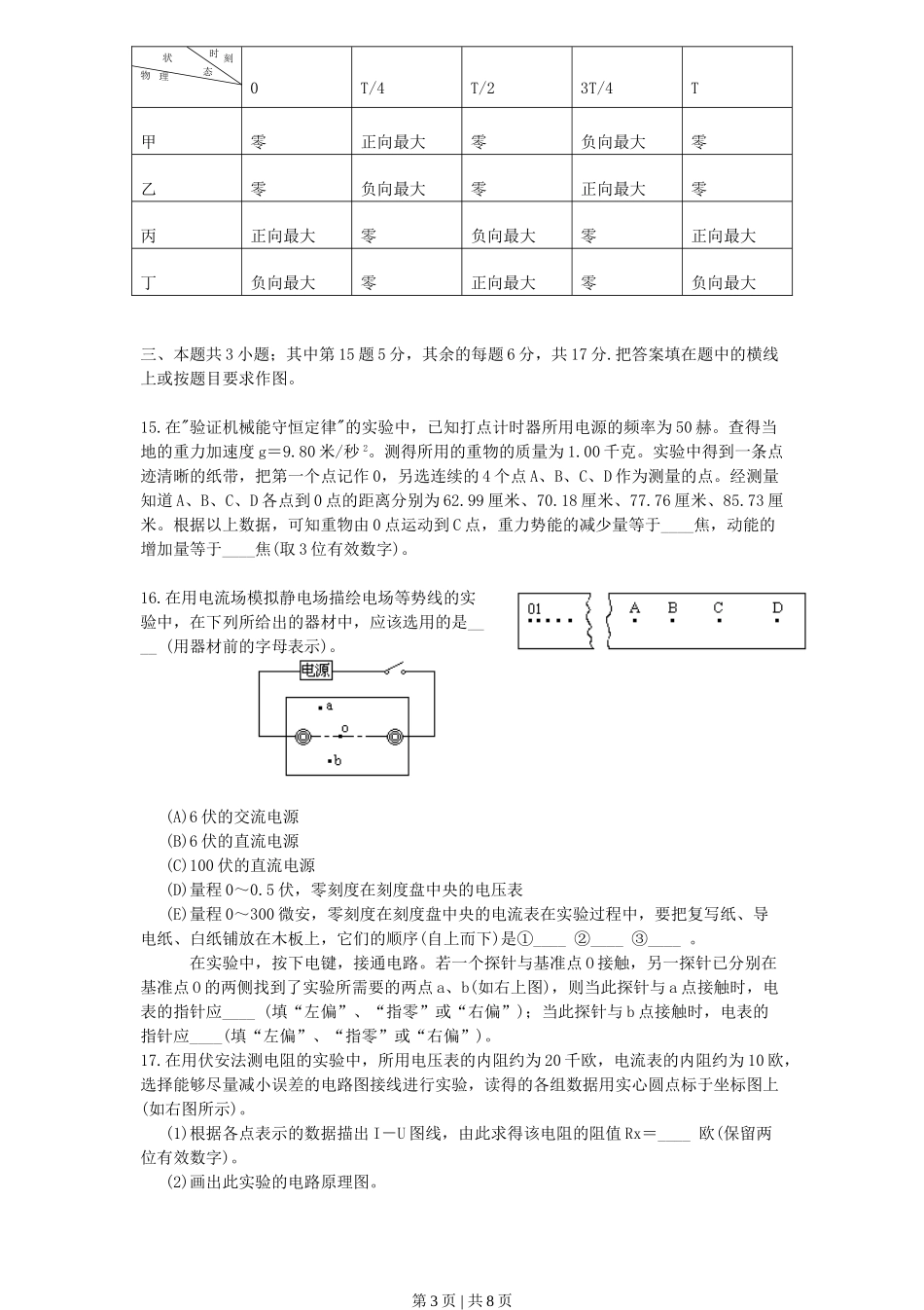 1996年福建高考物理真题及答案.doc_第3页