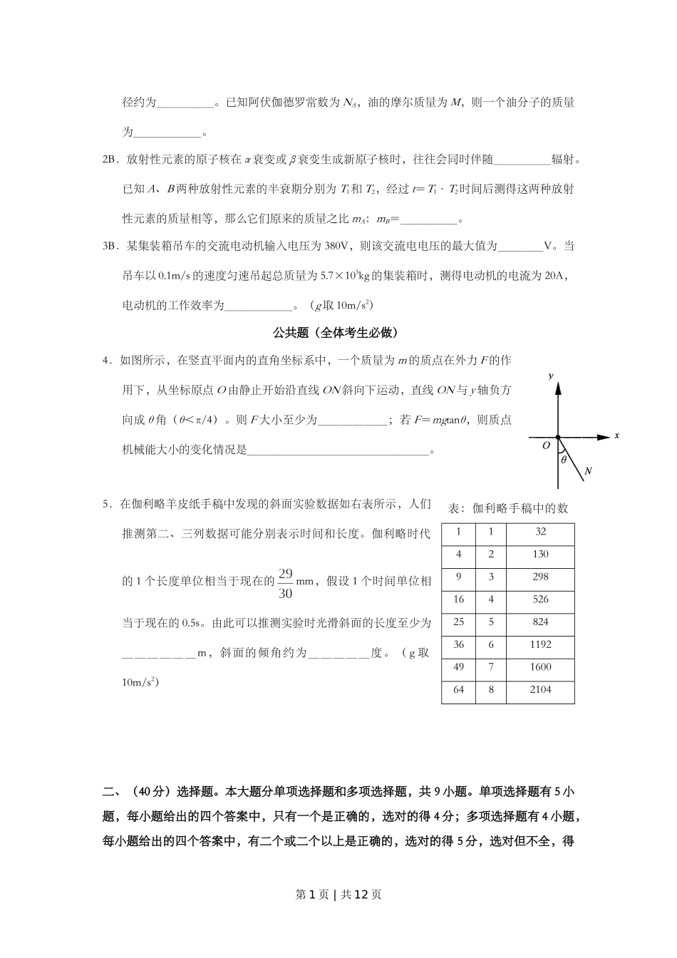 2008年高考物理试卷（上海）（空白卷）.doc_第2页