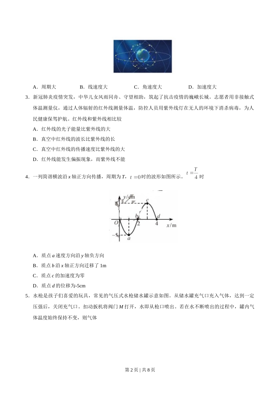 2020年高考物理试卷（天津）（空白卷）.doc_第2页