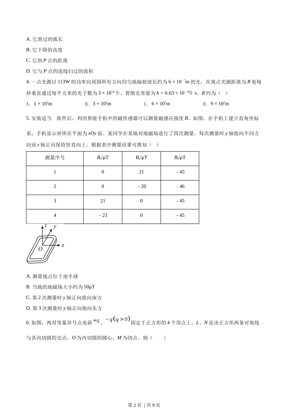 2022年高考物理试卷（全国乙卷）（空白卷）.docx_第2页