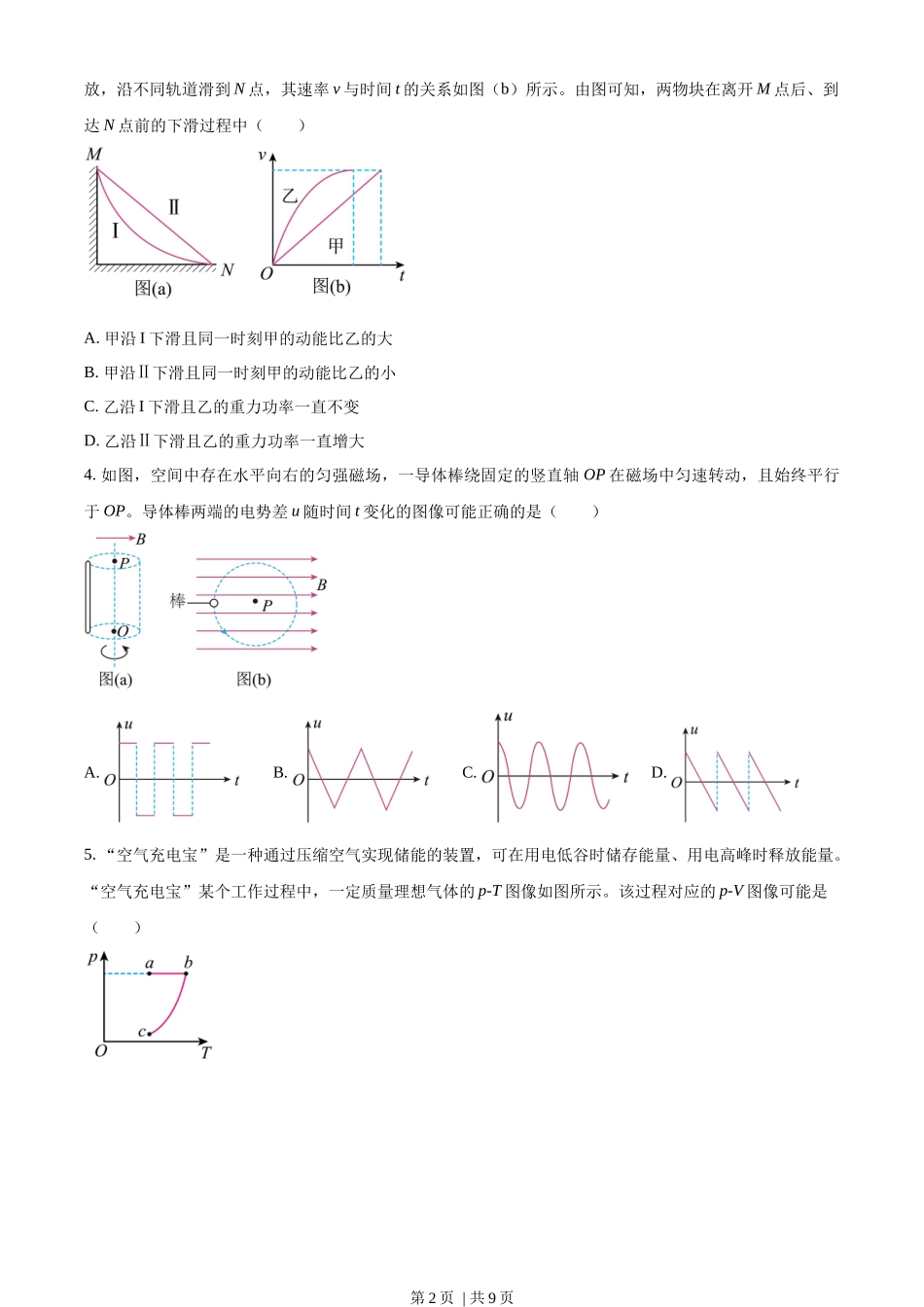 2023年高考物理试卷（辽宁）（空白卷）.docx_第2页