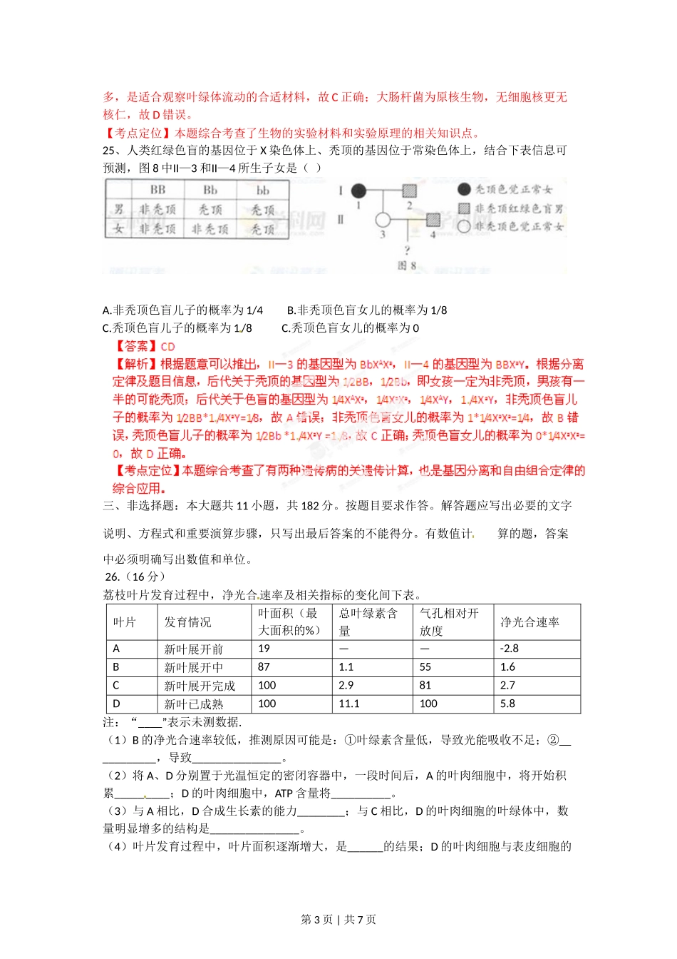 2012年高考生物试卷（广东）（解析卷）.doc_第3页