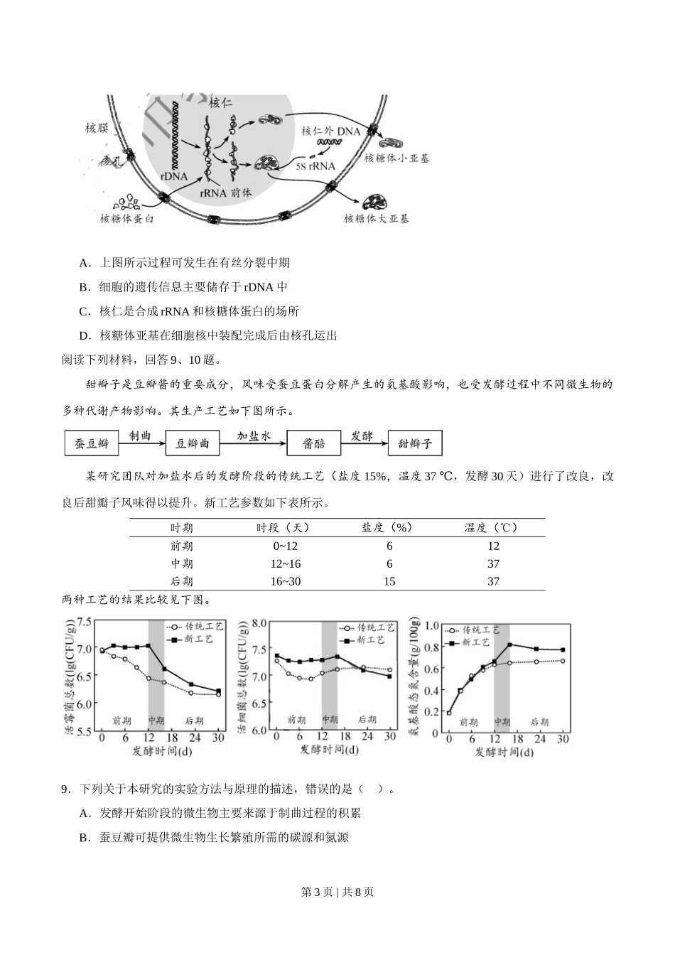 2020年高考生物试卷（天津）（空白卷）.doc_第3页