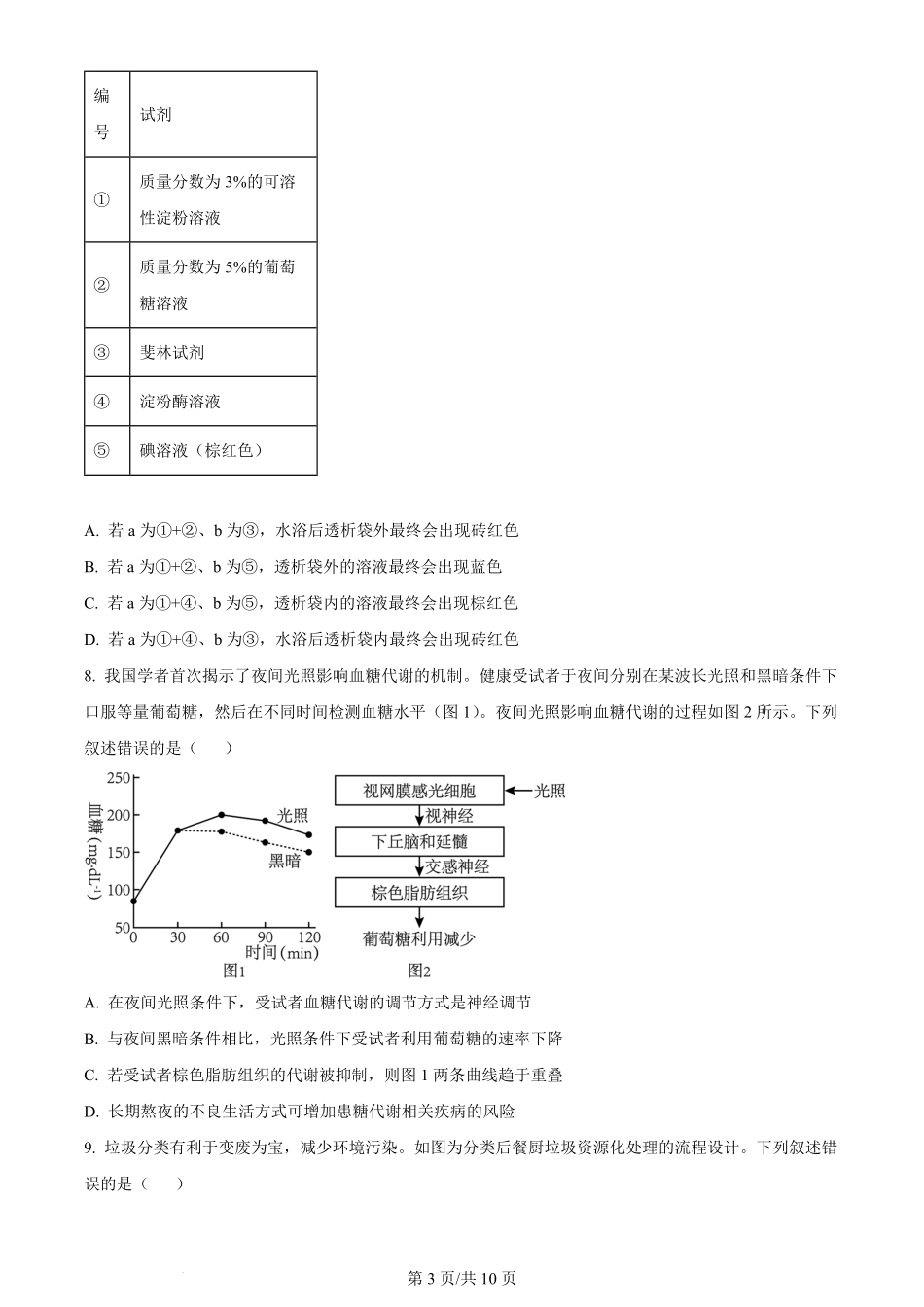 2023年高考生物试卷（重庆）（空白卷）.pdf_第3页