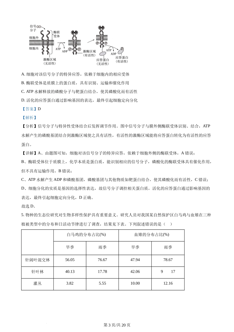 2024年高考生物试卷（安徽）（解析卷）.docx_第3页